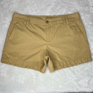 LOFT Tan Khaki Chino Shorts Size 10 Classic Mid Rise 5” Inseam